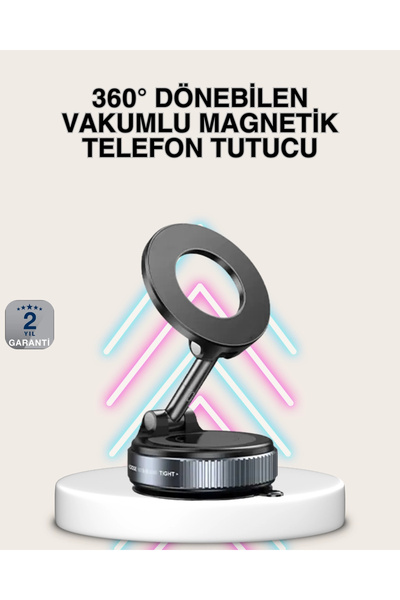 Genel Markalar Güçlü Mıknatıslı Vakumlu Araç Telefon Tutucu Alüminyum Gövde