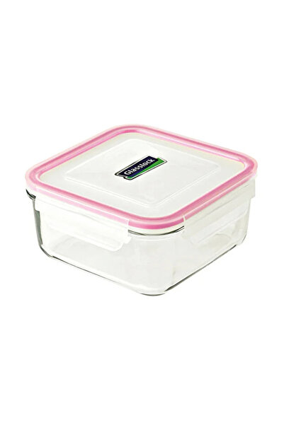 Glasslock Square Glass Storage Container 900ml Pink Airtight Glass Container ...