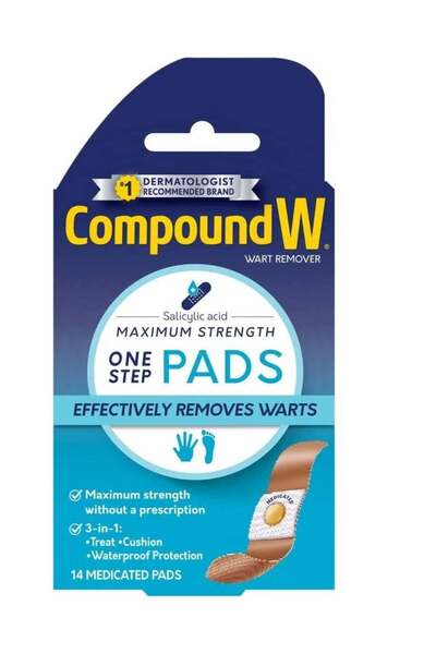 Compound W Wart Remover Maximum Strength One Step Pads, 14 Medicated Pads