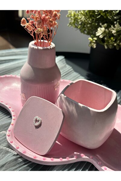 Dabris Decor Set Decor Handmade Tavă "Bloom", mini vază "Halo" și cutie "Luno"