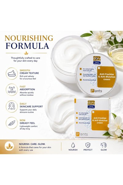 Glory Anti Freckles & Anti Blotches Face Cream, Brightening & Skin Tone Correcting Moisturizer with Niacinamide, Vitamin C & Licorice Extract, For Dark Spots, Melasma & Uneven Skin Tone, 50ml