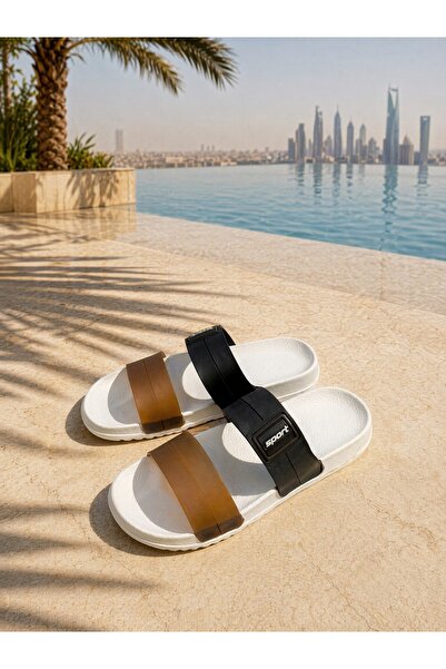 GlobalOne Mart Modern Double-Strap Wedge Sandals - High-Density Lightweight F...