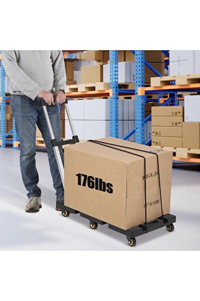 Garvee Compact Folding Hand Truck for Office, Moving, and Luggage - 6 Wheels,...