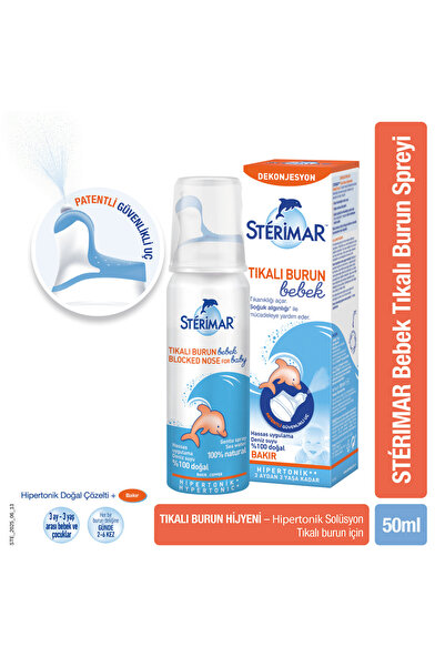 Sterimar Baby Pamper Hipertonik Deniz Suyu Tıkalı Burun Spreyi 50 ml