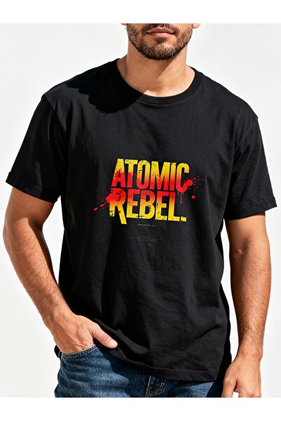 212Wear Men's Atomic Rebel Splatter Print T-Shirt 100% Black Street Style wit...