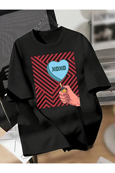212Wear Men'S Graphic Tee Featuring a Blue Heart 'XOXO' Design - Casual Fit, ...