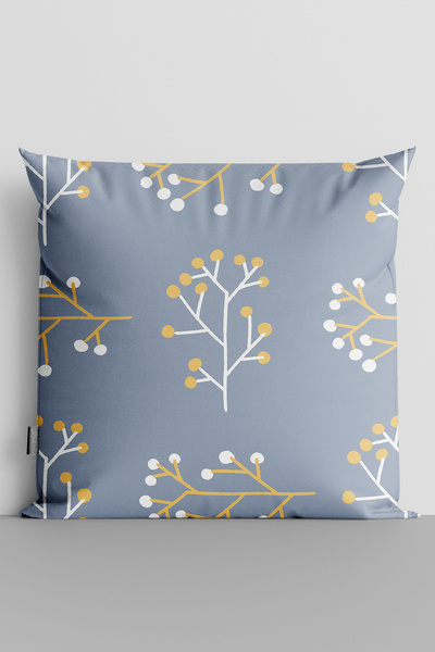 TicaretJet Yellow Flowers on Tree Branch Double Sided Digital Printed Throw P...