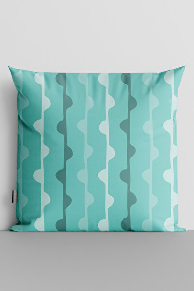 TicaretJet Vertical Green and White Lines Half Circles Double Sided Digital P...