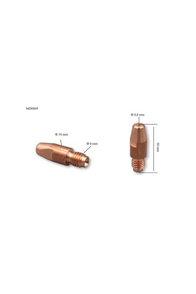 Trafimet M8 0,8 mm Gazaltı Kaynak Kontak Memesi Alüminyum Tel İçin MD0005/58