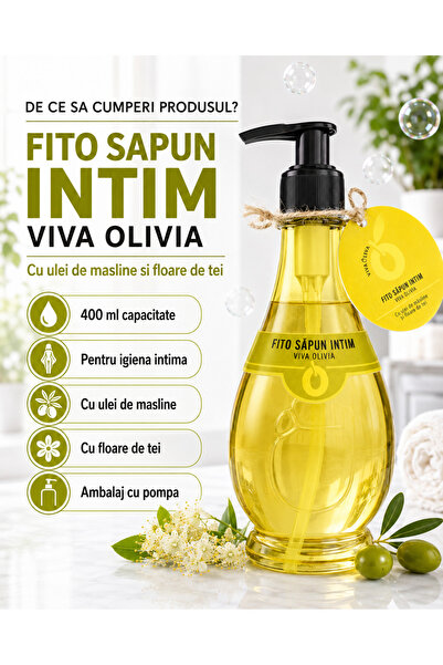FİTO sapun intim VIVA OLIVIA Ulei de Măsline și Floare de Tei, 400 ml