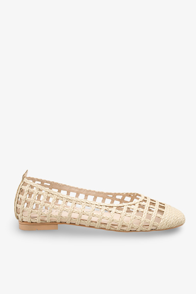 İNNABUTİKK Rabrasa Women's Knitted Ballerinas - Beige