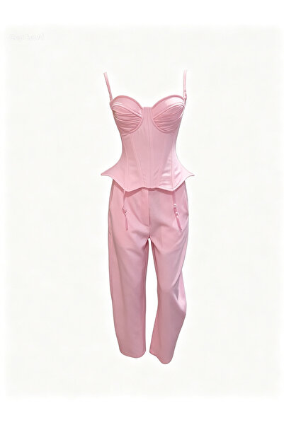 Atelier Carmen Babes Λινό σετ κορσέ και παντελόνι (άνω και κάτω μέρος)