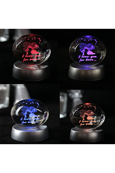 Angel Of Life Happy couples design color changing glass globe