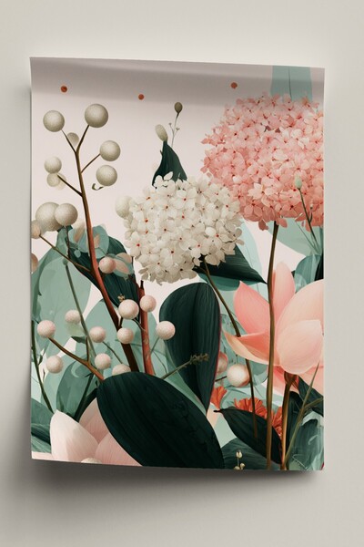 Wallnest Poster Decorativ Fara Rama, Tablou Floral Pastel, Decor Perete Modern