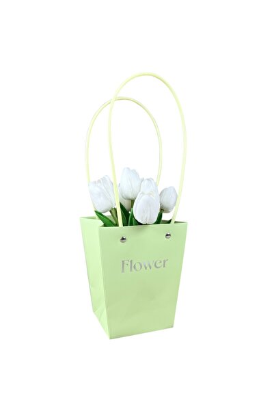 OEM Top Bottom Set of Green Paper Floral Packages 13x9.5x15.5 cm