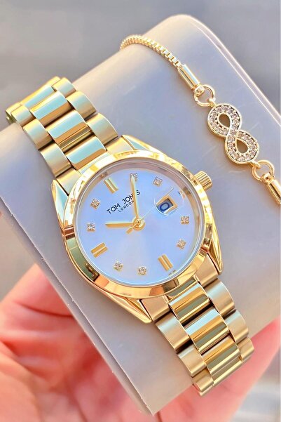 Tom Jones London Women's Watch Gold Color Original Steel 3Atm Waterproof 2 Ye...