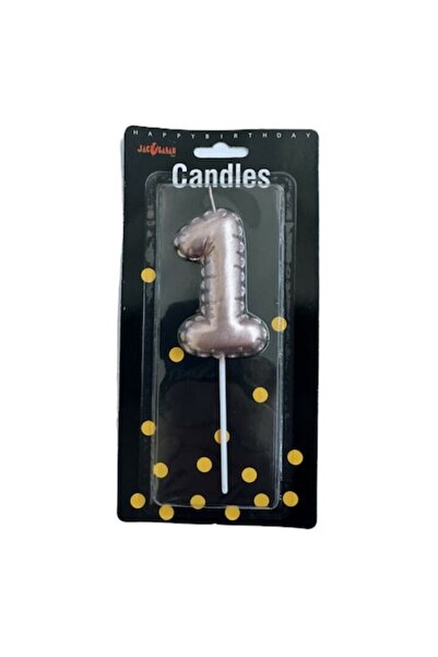 OEM Cake candle number, 7cm, Rosegold