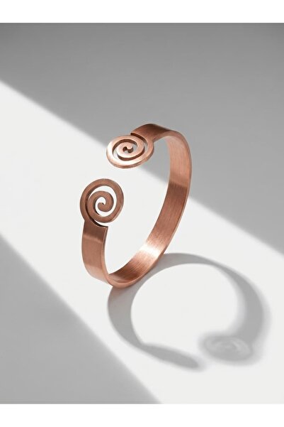 Sırlı Sepet Çift Spiral Uçlu 8 mm Bakır Bilezik
