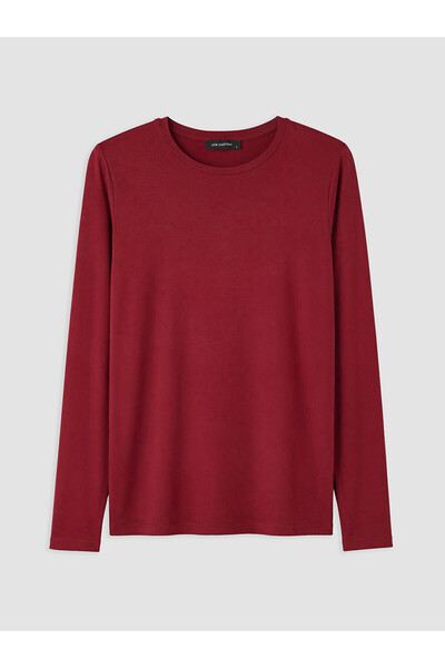LC Waikiki Nevavm Women's T-Shirt with Oval Collar and Difference