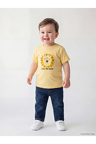 LC Waikiki Rmz Gi̇yi̇m Farkiyla Baby Boy Jean Pants and T-Shirt