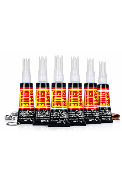 Generic Super Glue Gel Pack of 5, Clear Non-Drip Instant Adhesive, Fast-Dryin...
