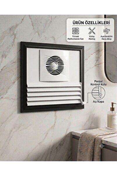 QuarVit 45x45 Aspiratörlü Fanlı Alüminyum Banyo ve WC Menfezi - Hareketli Hav...