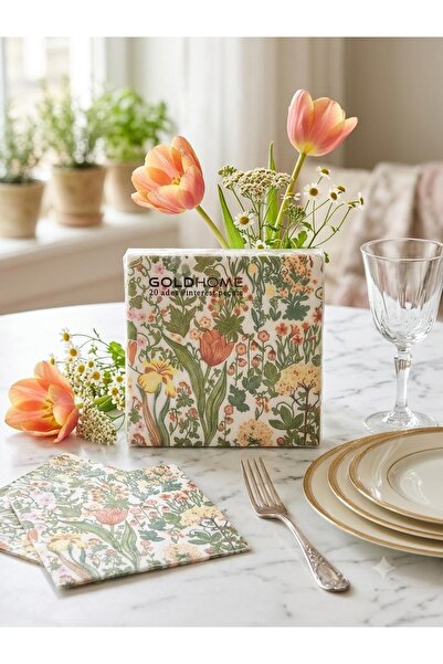 METE MUM PİNTEREST DESENLİ DEKORATİF KAĞIT PEÇETE 33X33 CM - 20'Lİ PAKET - SO...
