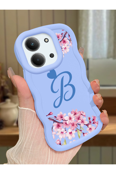 PATTERNOVA Redmi 15C 5G Uyumlu Dalgalı yumuşak kenar kiraz çiçeği kılıf, este...