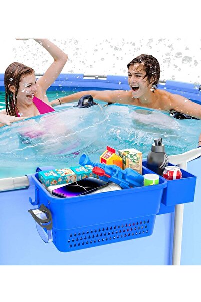 Arabest Poolside Storage Basket with Cup Holder,2-in-1 Multifunctional Organi...