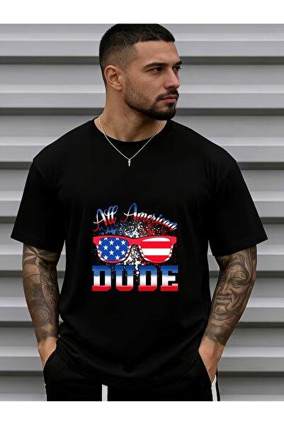 23 nisan تي شيرت All American DUDE 180g Premium هدية وطنية للأب، لحفلات الشوا...