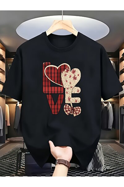 212Wear تي شيرت رجالي جديد وعصري برقبة دائرية، مزين بنمط قلب مطبوع، مريح وعمل...