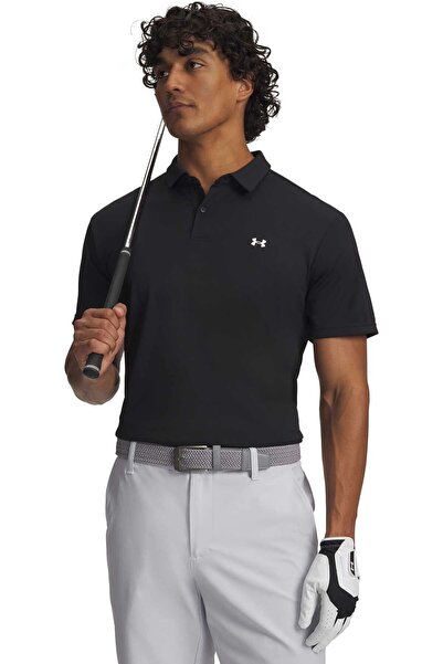 Under Armour 6012303_001 Μαύρο ανδρικό μπλουζάκι με λαιμόκοψη πόλο