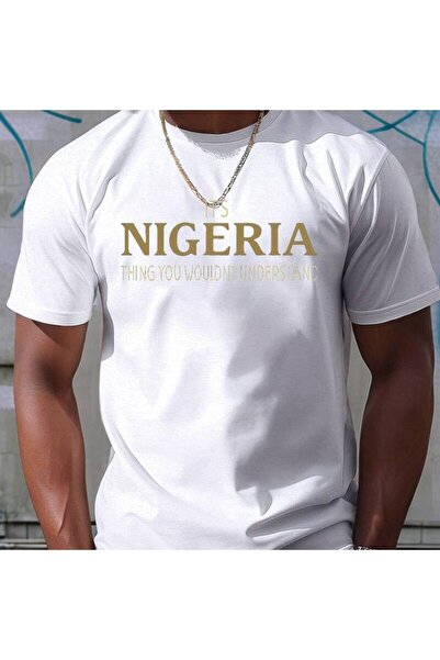 2mcup تي شيرت رجالي بطباعة "It's a Nigeria Thing" - قميص صيفي بأكمام قصيرة مع...