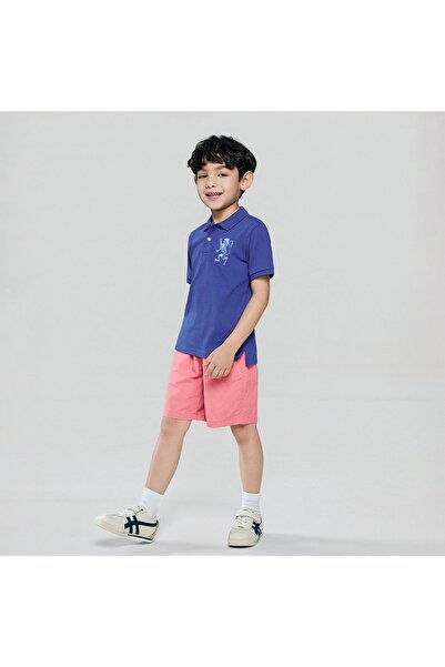 Giordano Junior's Slim Fit Lion Embroidered Cotton Polo