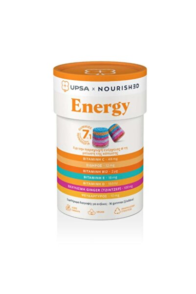 UPSA Nourished Energy Πολυβιταμίνη για Ενέργεια &amp; το Νευρικό Σύστημα, 30 ...