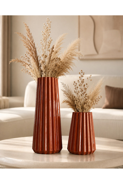 monocactus Mila Porcelain Look Striped Decorative Vase 20-10cm