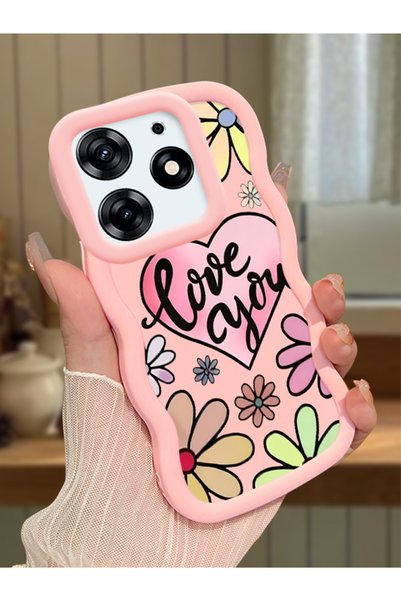 Hontinga Tecno Spark 10 Pro Compatible Case Camera Protector Pink Silicone Co...