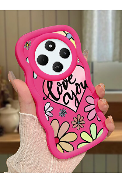 Hontinga Redmi 14C Uyumlu Kılıf kamera koruyucu Kırmızı Silikon Couple Telefo...