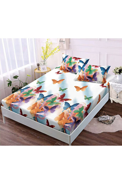 Pucioasa Set 3 Piese Lenjerie pentru Pat Dublu: Husa cu Elastic + 2 Fete de P...