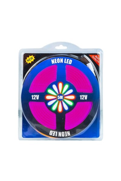 K KATHODE Bandă LED neon flexibilă, 5m, 12V, Mov (sursa de alimentare nu este...