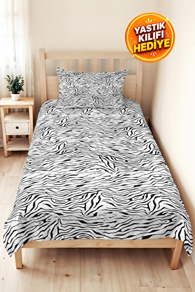 Evimde Bambaşka Zebra Black Young Room Jednostruki Dekorativni Pique Set - Bo...