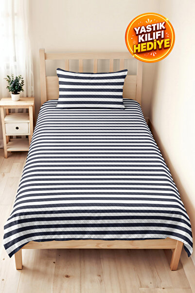 Evimde Bambaşka Striped Navy Blue Youth Room Single Pique Set - Modern White ...