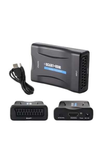 AEWOYAD Adaptor Scart la HDMI, Full HD, Convertor analogic Euroscart la digit...