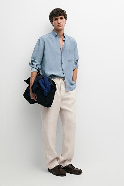 Massimo Dutti %100 Keten jogger pantolon