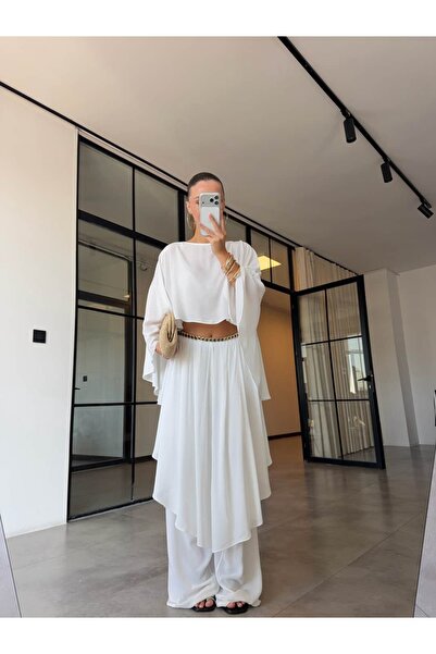 BB Bensu Buyruk Skirt, Detailled Pants, Cape, Blazer Suit, Ecru