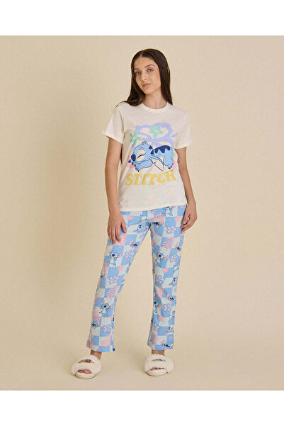 Senior Girls White Stitch Pajama Set