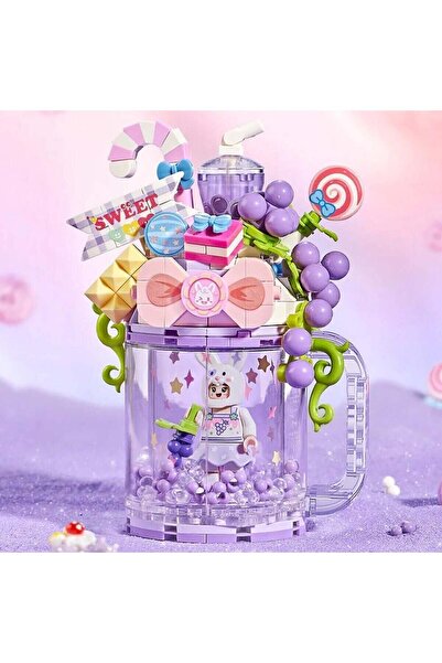 Angel Of Life Lz-4203 Purple Rabbit Cup 258 Pieces Block Toy