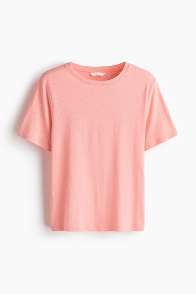 H&M Keten Karışımlı Tişört