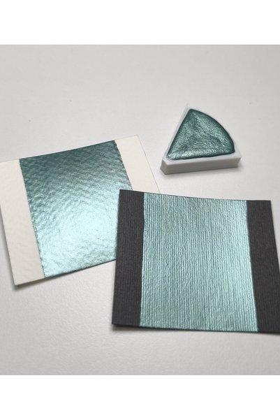 AYÇA ACUN Yosun Yeşili Handmade Metalik Tam Tablet Sulu Boya