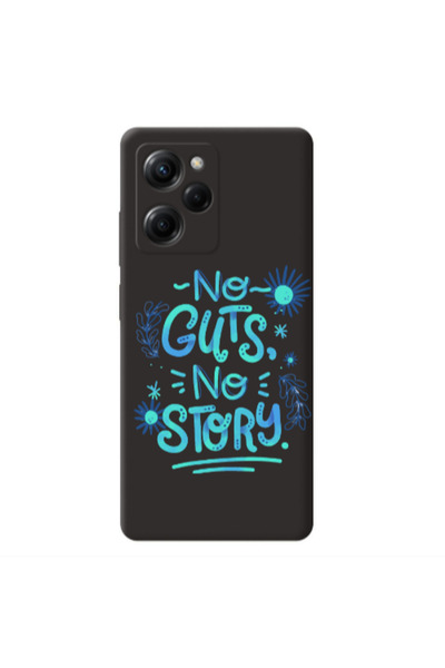 Other Xiaomi Poco X5 Pro No guts no story Black Colored Silicone TPU Θήκη